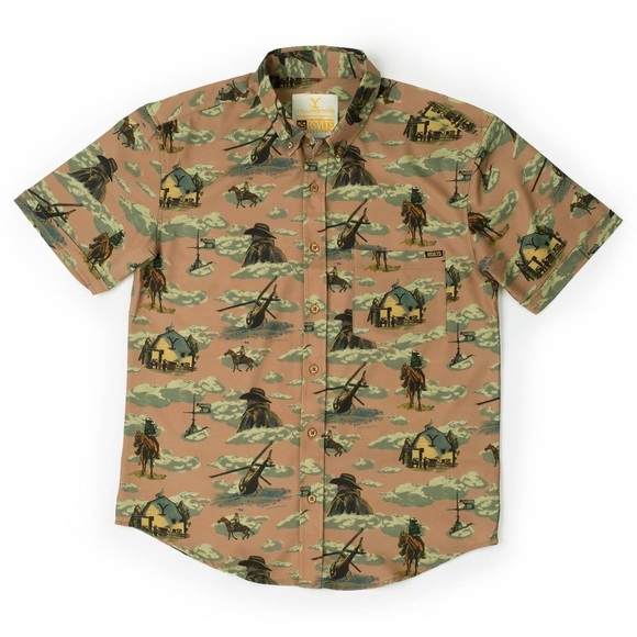 RSVLTS Yellowstone "Dutton Ranch" KUNUFLEX Short Sleeve Shirt 2XL Western Casual - Picture 1 of 9